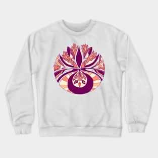 Peach Abstract Motif Crewneck Sweatshirt